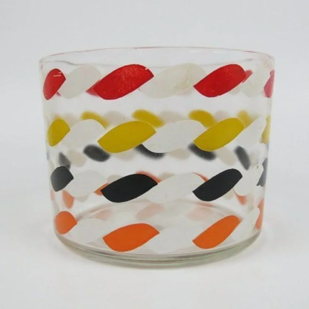 Vintage Glass Colorful Ice Bucket Barware